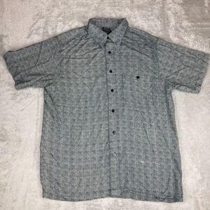 Marc Edwards Luxe Rayon‎ Geometric Print Short Sleeve Button Up Shirt Size Large